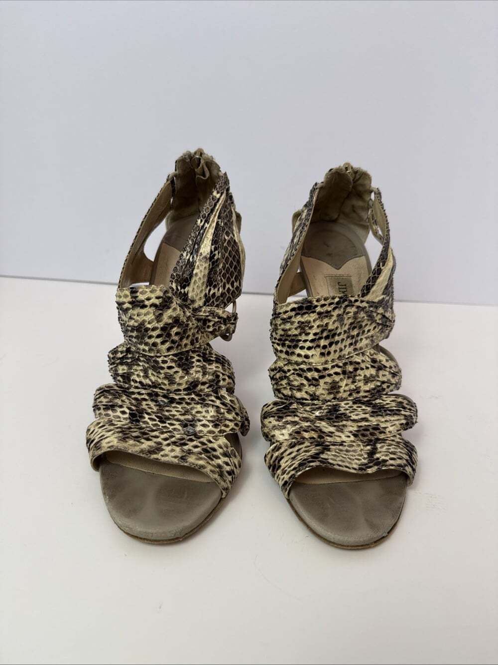 Jimmy Choo Snake print Leather Gladiator Heels 37